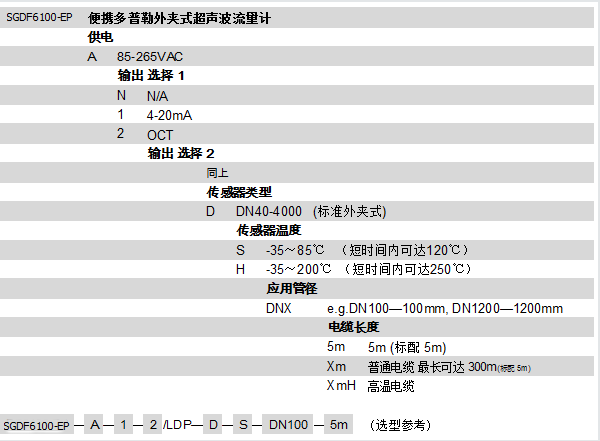 SGDF6100-EP多普勒便攜式***流量計(jì)